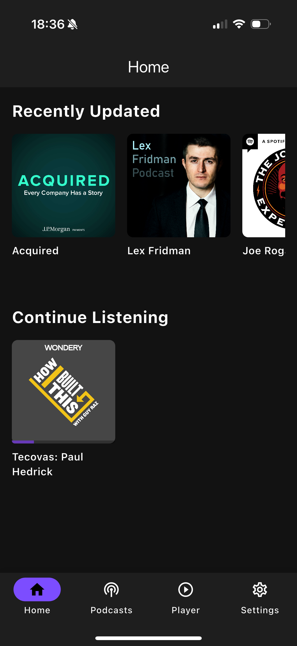 Hypercast Home Screen